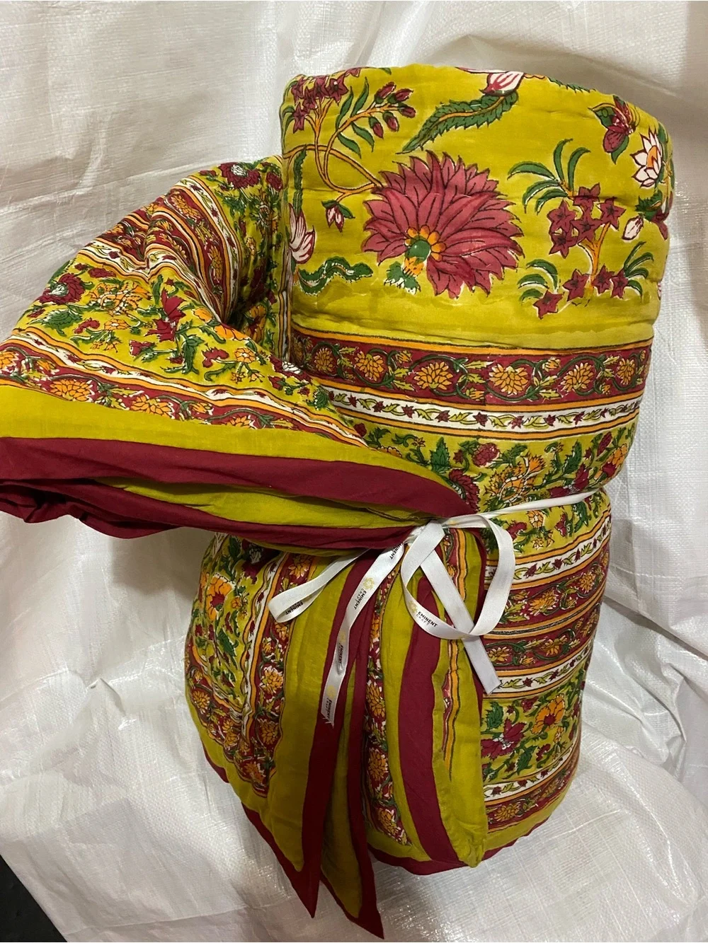 Twin comforter cotton floral block print